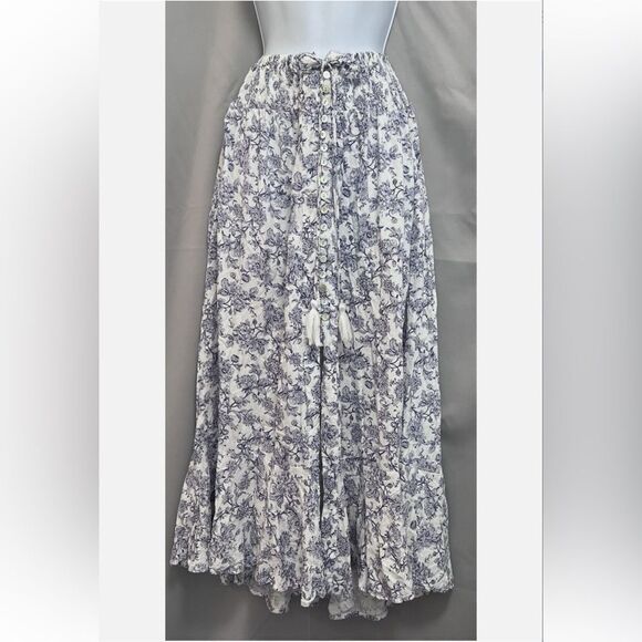 Cynthia Rowley Dresses & Skirts - Cynthia Rowley white and Blue Tiered Maxi Skirt NWT sz M